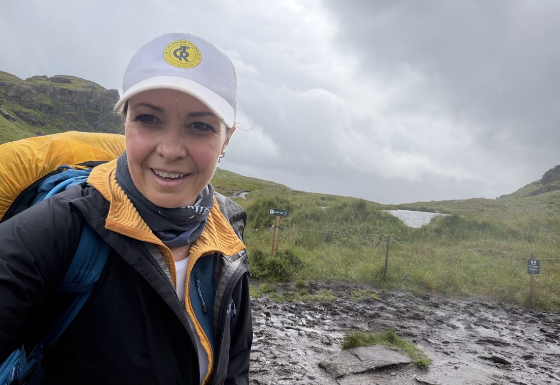 On the trail in Lofoten, rain and mud