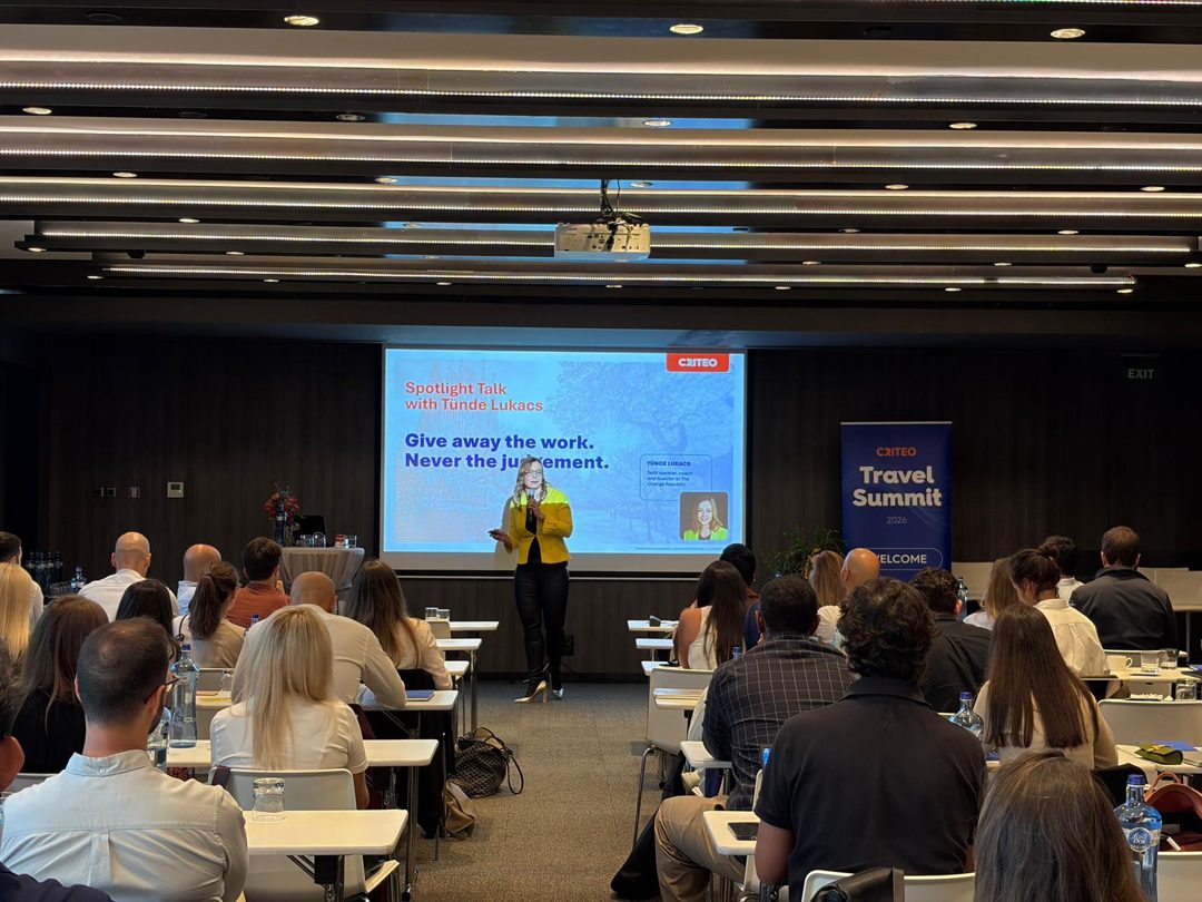 Tünde Lukacs on stage at the Criteo Travel Summit 2026 in Barcelona