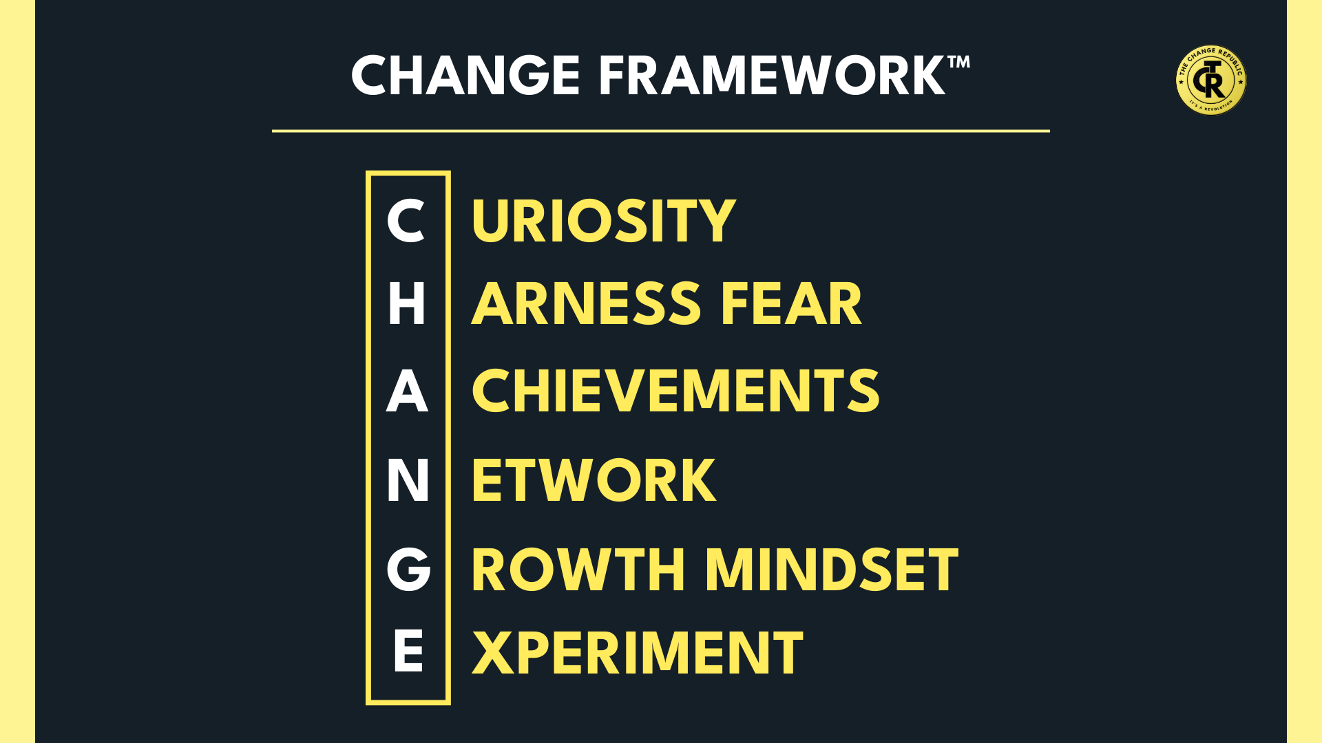 C-H-A-N-G-E Framework by The Change Republic G for Growth Mindset